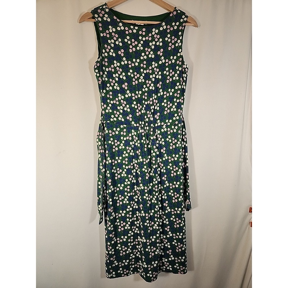 Boden Silvia Faux Wrap Midi Dress Mod Floral Sleeveless Sheath Dress Womens 2